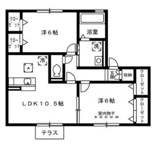 ヴィルヌーブ【1階】の間取り