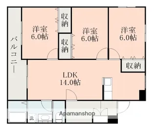 ビッグヴィレッジA棟【1階】の間取り