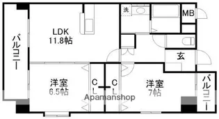 KOMODO本山【5階】の間取り