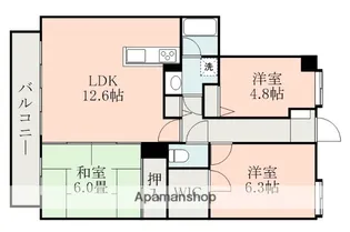 トーカンマンション新大江【5階】の間取り