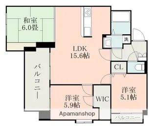 S−FORT保田窪【6階】の間取り