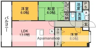 グランディール壱番館【6階】の間取り