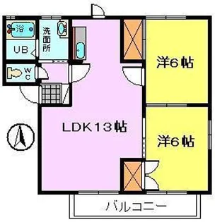 サンビレッジ七番館【1階】の間取り