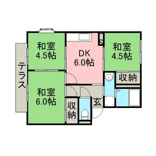 プレジール上ノ郷 A棟【1階】の間取り