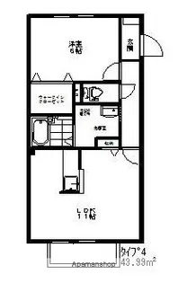 熊本県熊本市中央区八王寺町【アパート】の間取り