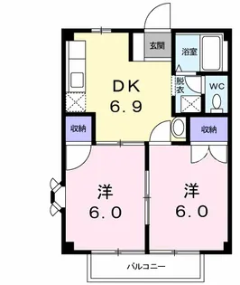 ニューシティ青山A【2階】の間取り