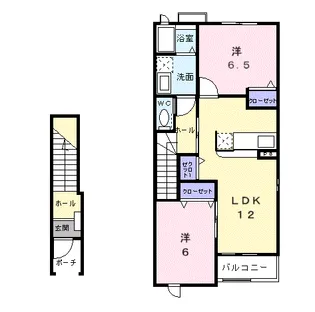 ジュネス・フランA【2階】の間取り