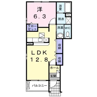メゾンドデリエール【1階】の間取り