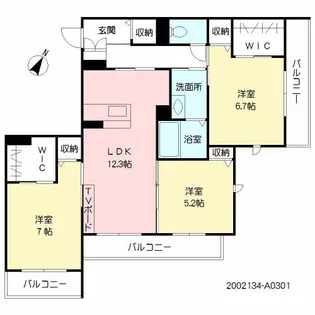 グレースガーデン田井島【3階】の間取り