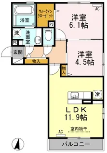 ルミエール出水【3階】の間取り
