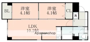 ヴァンボヌール【1階】の間取り