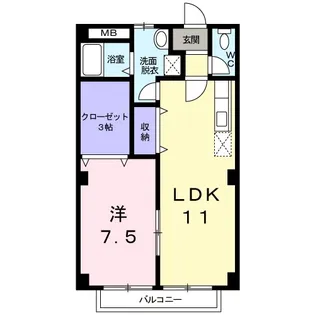 ハピネスハイツ【2階】の間取り