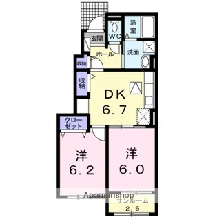 OVESTⅡ【102号室】の間取り