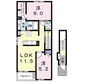 アローズ健軍【2階】の間取り
