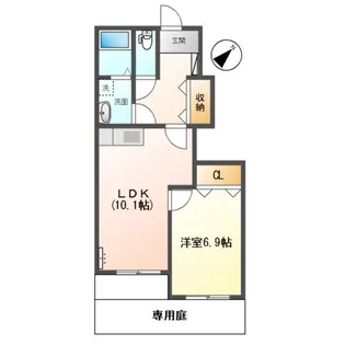 WOOD STOCK・ONE【106号室】の間取り