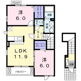フィオーレSK Ⅱ【2階】の間取り