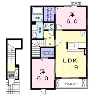 フィオーレSK Ⅱ【2階】の間取り