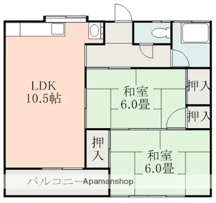 世萩ハイツ【202号室】の間取り