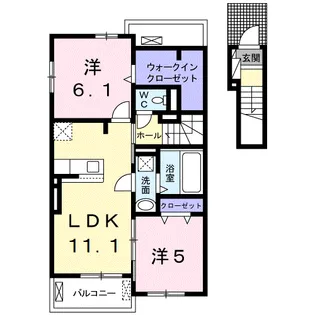 ヴェルミリオンⅠ【2階】の間取り