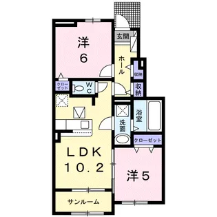 2LDKの間取り画像