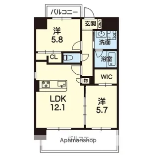 K−SMART新大江【405号室号室】の間取り