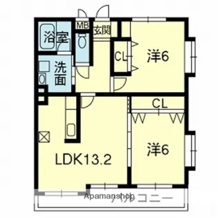 ALVEARE【303号室】の間取り