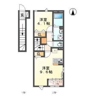 UNITED津浦【2階】の間取り