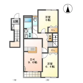 スカイヴィレッジ城南A棟【2階】の間取り