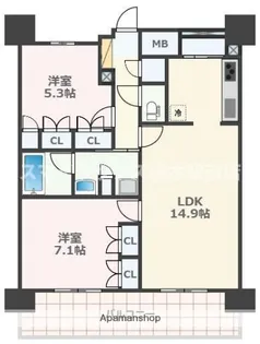 RJRプレシア熊本駅前【12階】の間取り