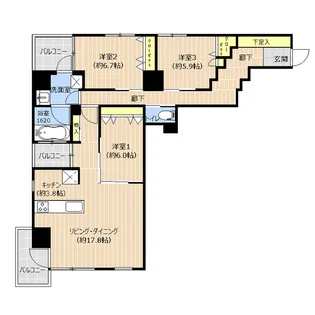 T.PROUD水前寺公園【9階】の間取り
