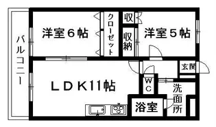 エバーグランディール【1階】の間取り