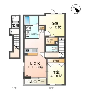 エレガンス益城【207号室】の間取り