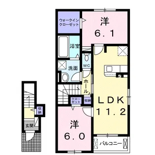 LAVIE CLAIR Ⅵ【2階】の間取り