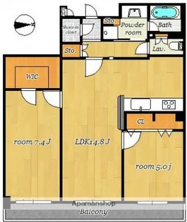 コアマンション辛島公園ゼクシス 205【2階】の間取り