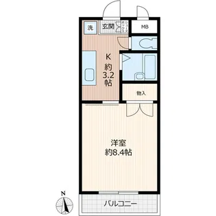 シャトレ新町Ⅱ【5階】の間取り