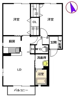 熊本県熊本市東区下南部2丁目【アパート】の間取り