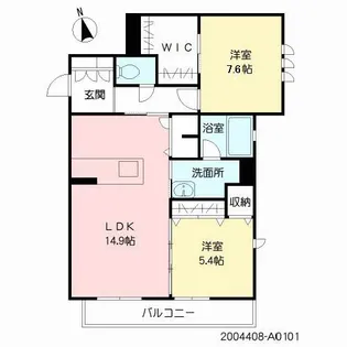 シャーメゾン江津湖【1階】の間取り