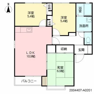 ディアスフレア【2階】の間取り