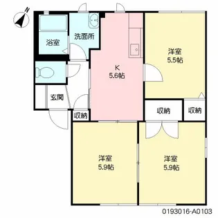 ハピネス高柳 C棟【1階】の間取り