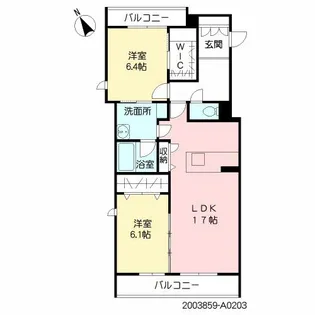 シャーメゾン水前寺イーストコート【2階】の間取り