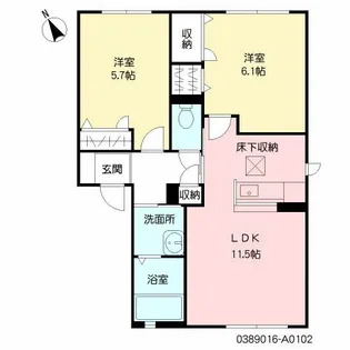 2LDKの間取り画像