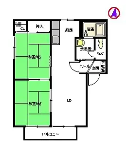 フレンドリー城南 A棟【202号室】の間取り