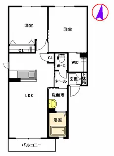 ジュネス・フラン Ⅳ棟【2階】の間取り