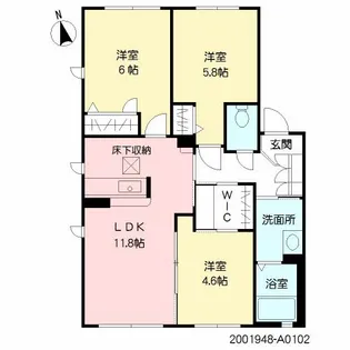 サンビレッジ古閑【1階】の間取り