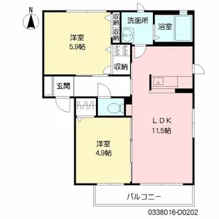 熊本県宇城市松橋町曲野【アパート】の間取り
