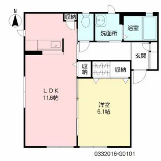 ファミールオガタ G棟【1階】の間取り