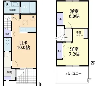チェリーパーク B【107号室】の間取り