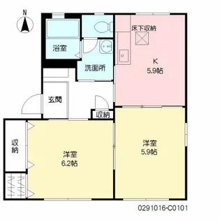 サザンクロス出水 C棟【1階】の間取り