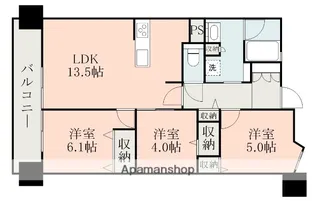 レーベン熊本駅レクシア【6階】の間取り