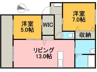 メゾンソレイユ Ⅰ番館【2階】の間取り